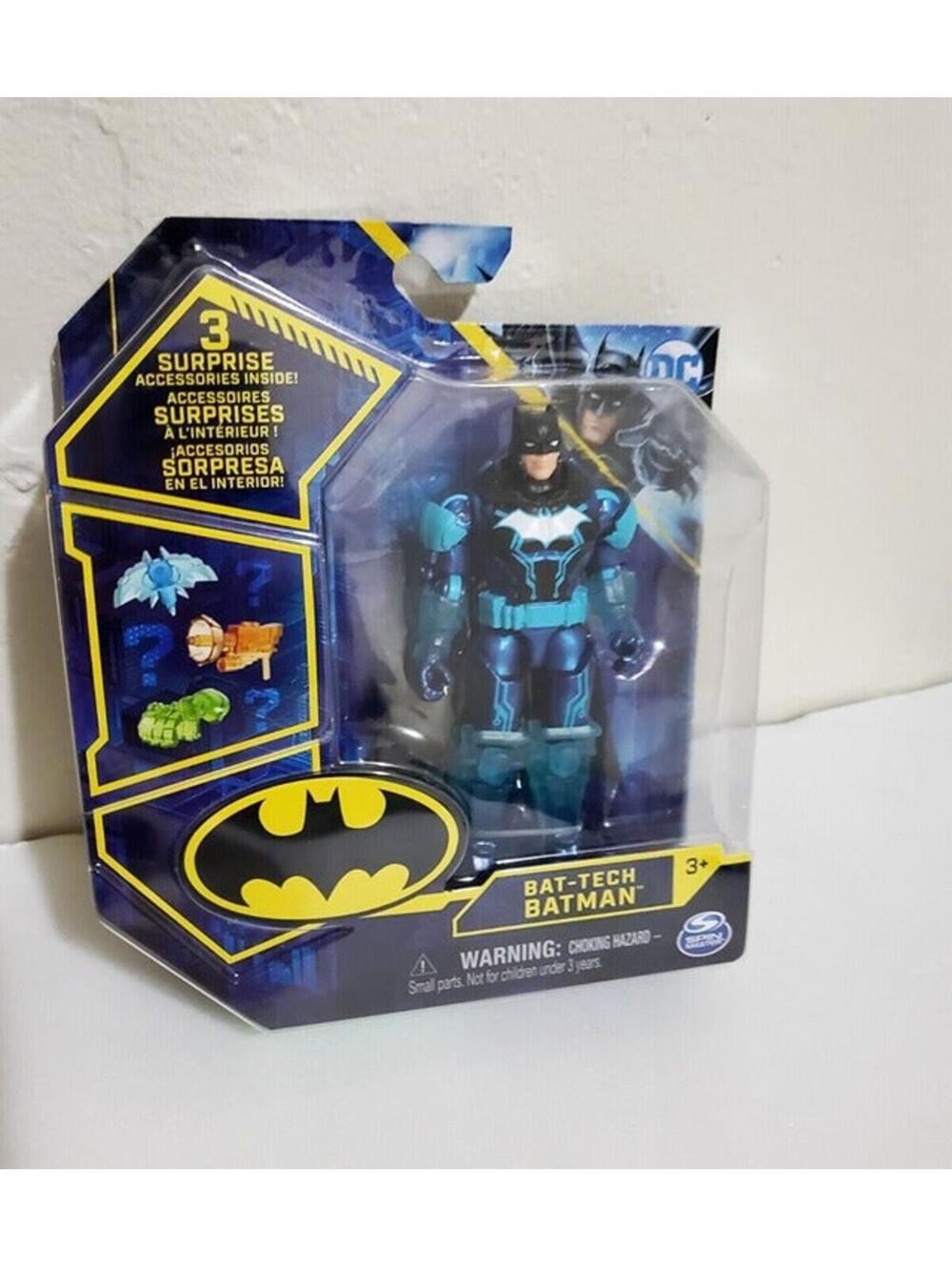 DC Action Figure 4" BAT-TECH Armored BATMAN 2022 Spin Master Rare Blue 778988381